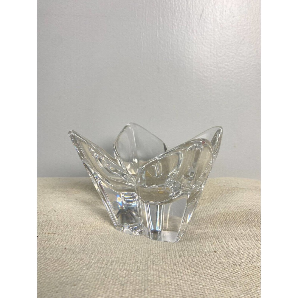 SIGNED ORREFORS SWEDEN CORNFLOWER VOTIVE CANDLE HOLDER